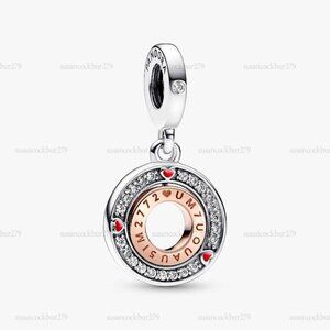 Pandora Two-tone Rotating Love Message Dangle Charm